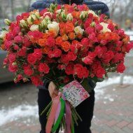 Букет 51 кустовая роза микс Букет 51 кустовая роза микс